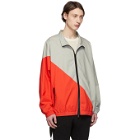 Unravel Grey and Red Cotton Motion Windbreaker Jacket