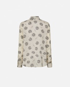 Pinko Swirl Print Twill Shirt Cream/Black
