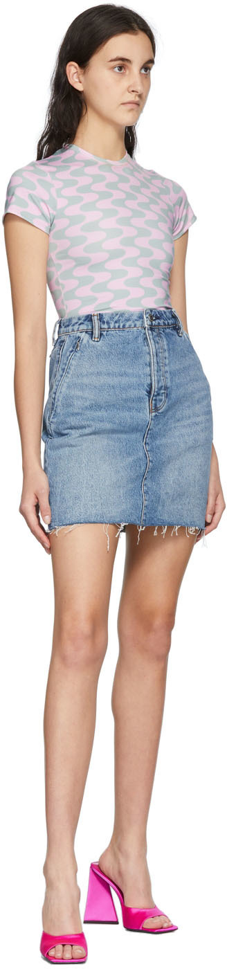 Alexander Wang Blue Invisible Zip Short Skirt Alexander Wang