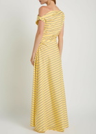 Staud Phare Striped Stretch Cotton-poplin Maxi Dress Yellow