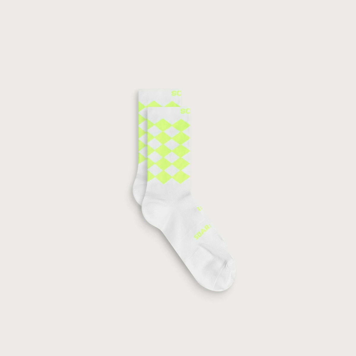 SOAR Men's Diamond Crew Sock in Yellow White