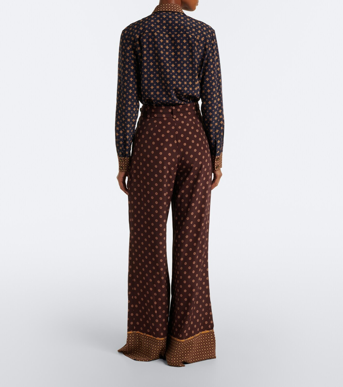 Zimmermann Belted printed wide-leg pants