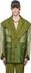 Feng Chen Wang Green Deconstructed Blazer