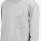 Comme des Garçons Homme Men's Pocket Logo Long Sleeve T-Shirt in Top Grey