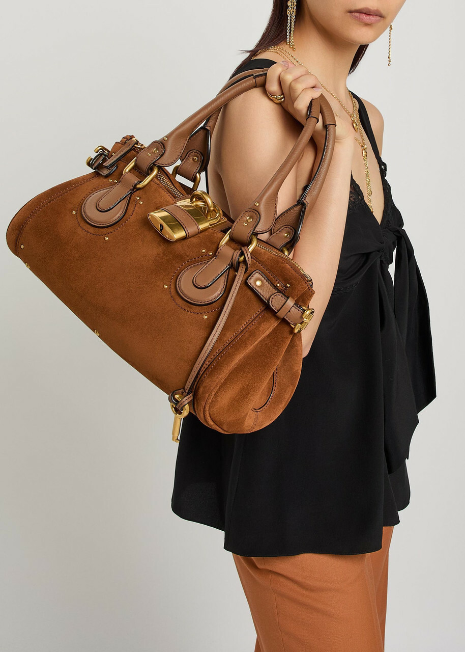 Chloe Paddington Suede Shoulder bag - Terracotta - One Size