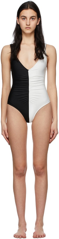 Photo: Solid & Striped Black & White 'The Lucia' One-Piece Swimsuit