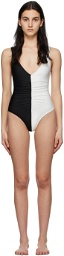 Solid & Striped Black & White 'The Lucia' One-Piece Swimsuit
