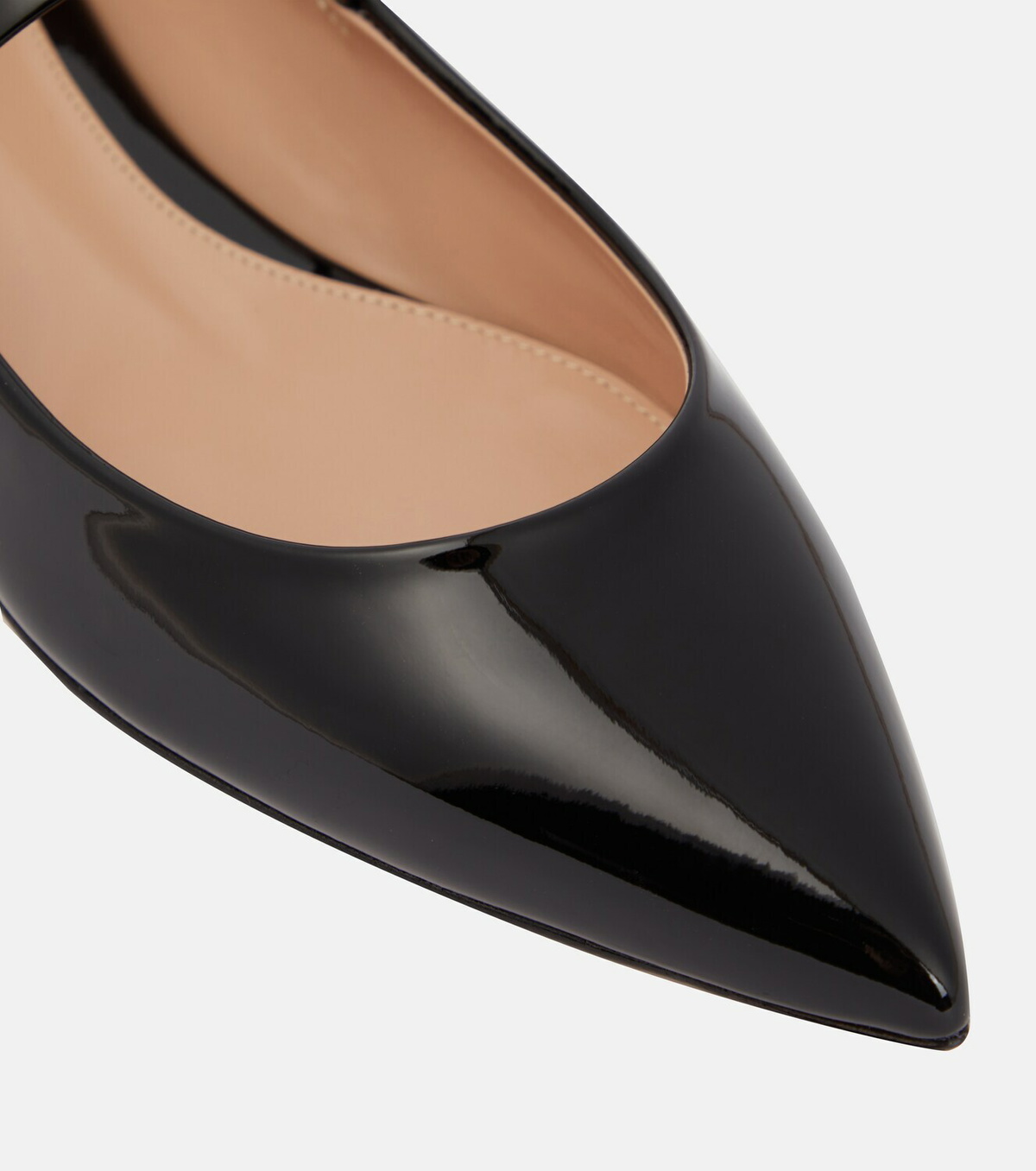 Gianvito Rossi Ribbon patent leather ballet flats