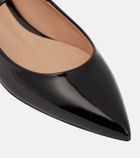 Gianvito Rossi Ribbon patent leather ballet flats