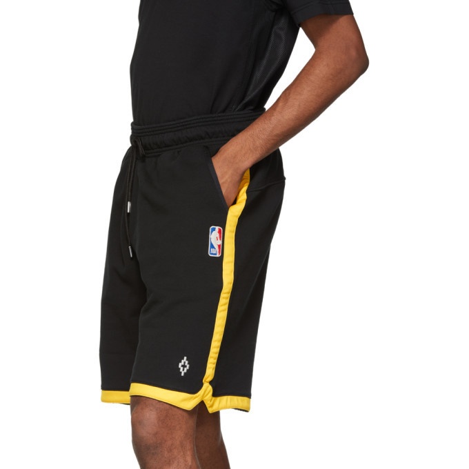 MARCELO BURLON L.A. Lakers Logo Tape Shorts, Black – OZNICO