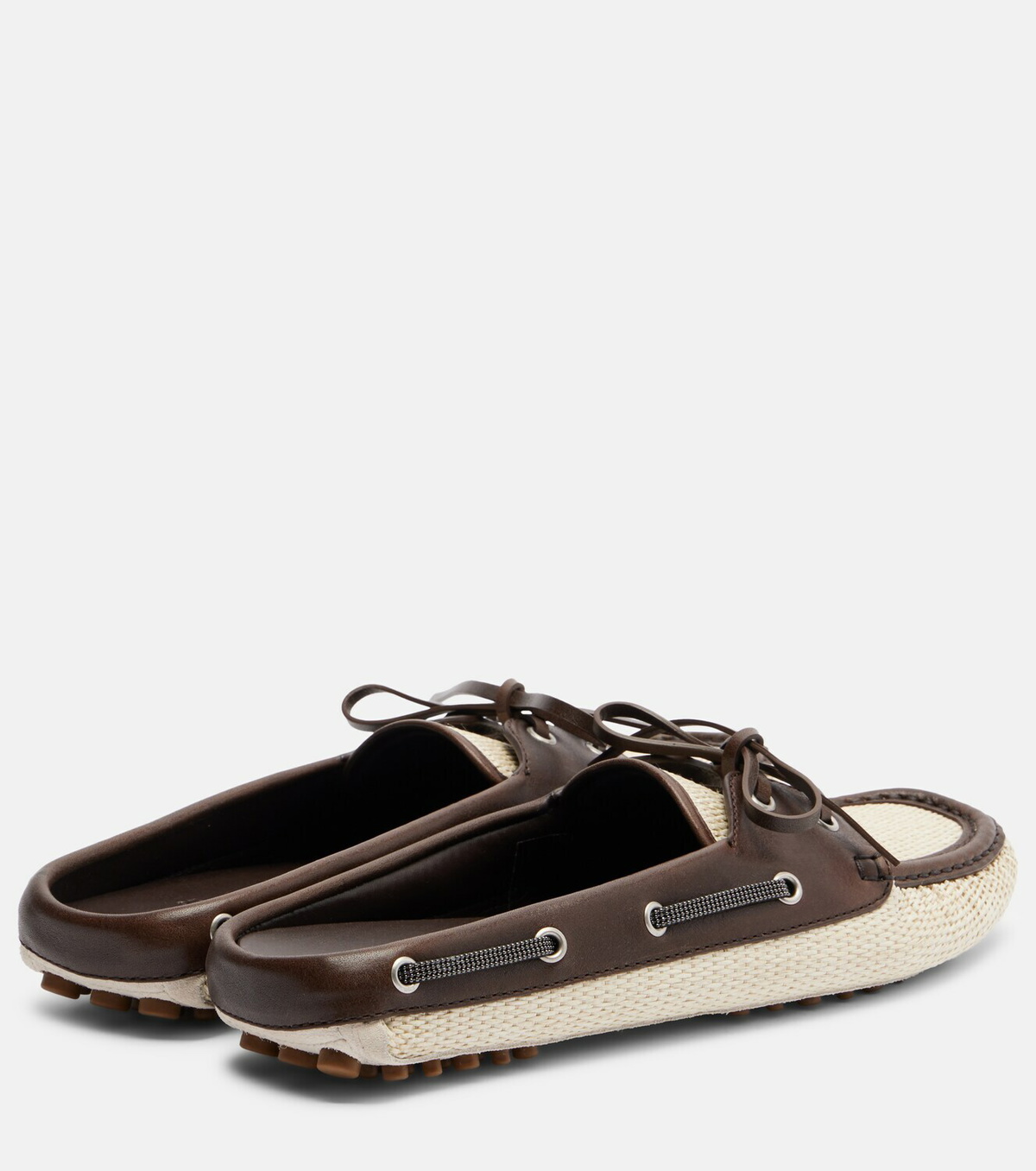 Brunello Cucinelli Monili canvas mules