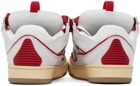Lanvin SSENSE Exclusive White & Red Curb Sneakers