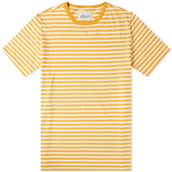 Photo: Albam Simple Stripe Tee Beewax & White