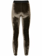 TOM FORD - Stretch Velvet Logo Leggings