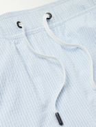 Onia - Charles Slim-Fit Short-Length Striped Seersucker Swim Shorts - Blue