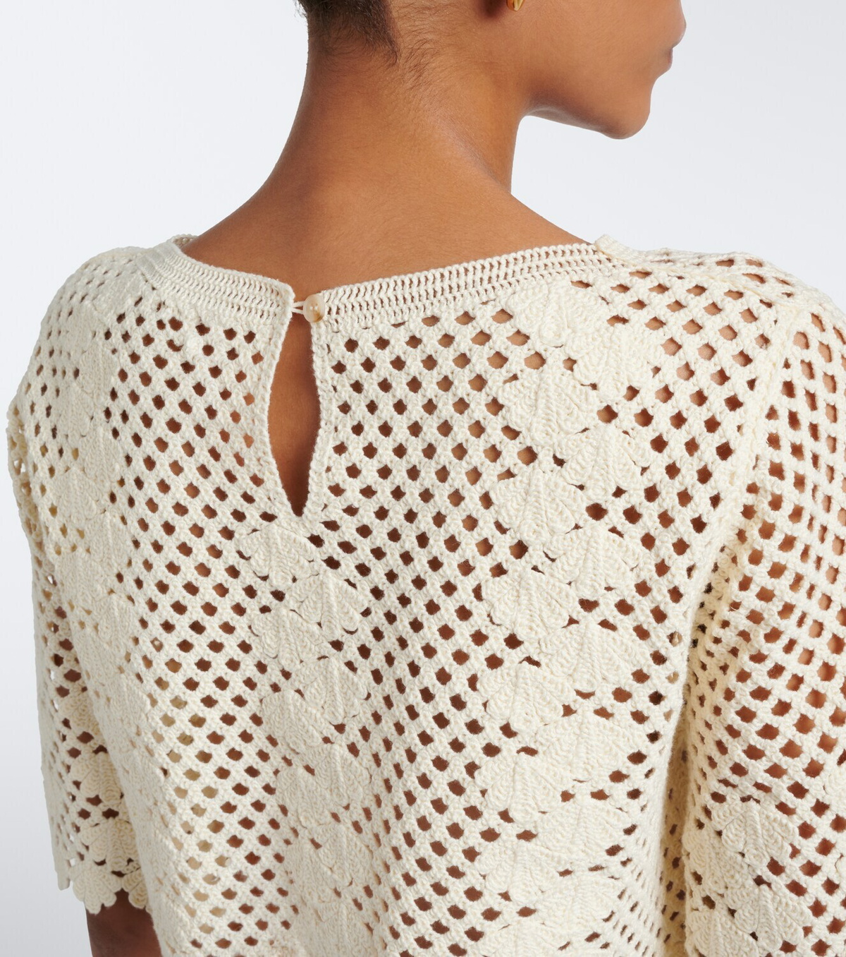 Posse Saskia cropped crochet cotton top