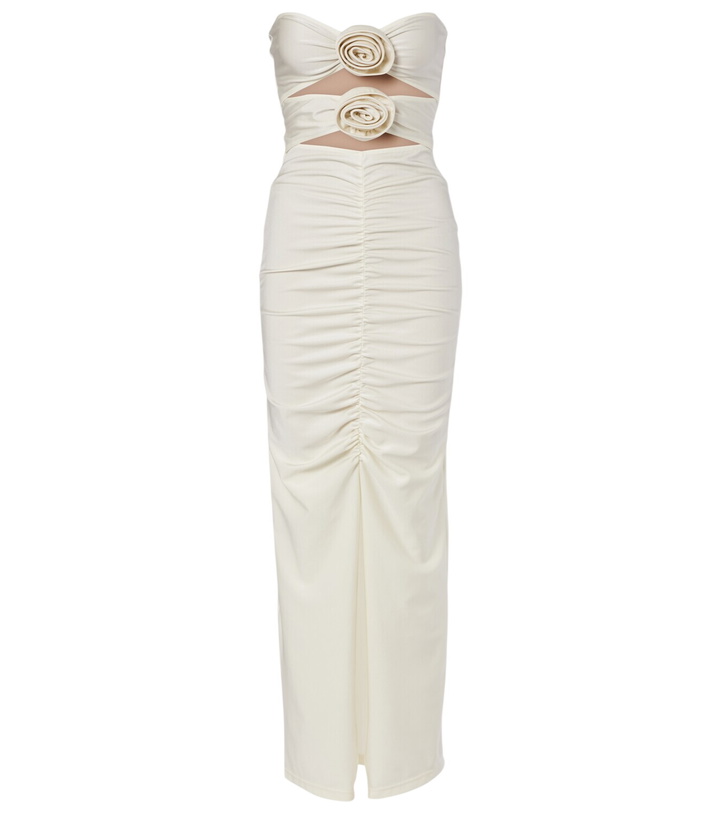 Photo: Adriana Degreas Cutout floral-appliqué ruched maxi dress