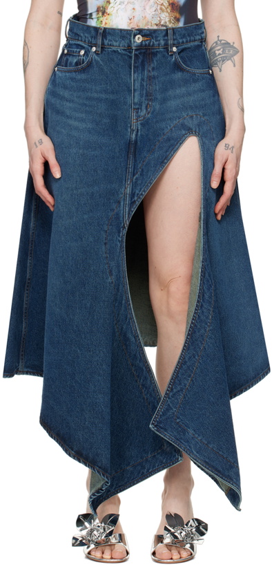 Photo: Y/Project Blue Cut Out Denim Midi Skirt