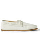 The Row - Sailor Full-Grain Leather Boat Shoes - White