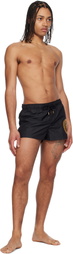 Versace Underwear Black Chain Crest Print Swim Shorts