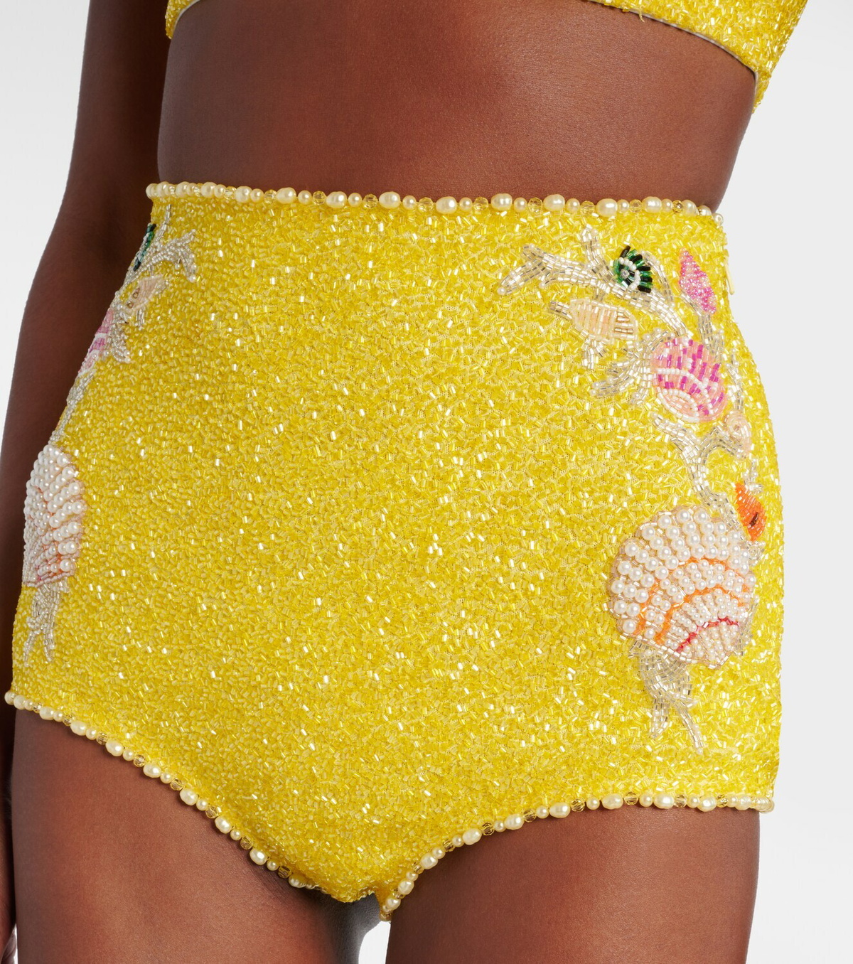 Clio Peppiatt Marina embellished high-rise micro shorts
