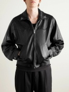 Enfants Riches Déprimés - Principe De L'Amour Embroidered Leather Jacket - Black