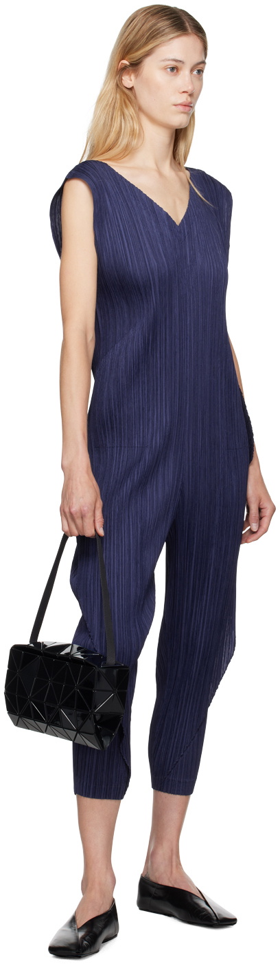 PLEATS PLEASE ISSEY MIYAKE Navy Thicker Bottoms 1 Jumpsuit Pleats