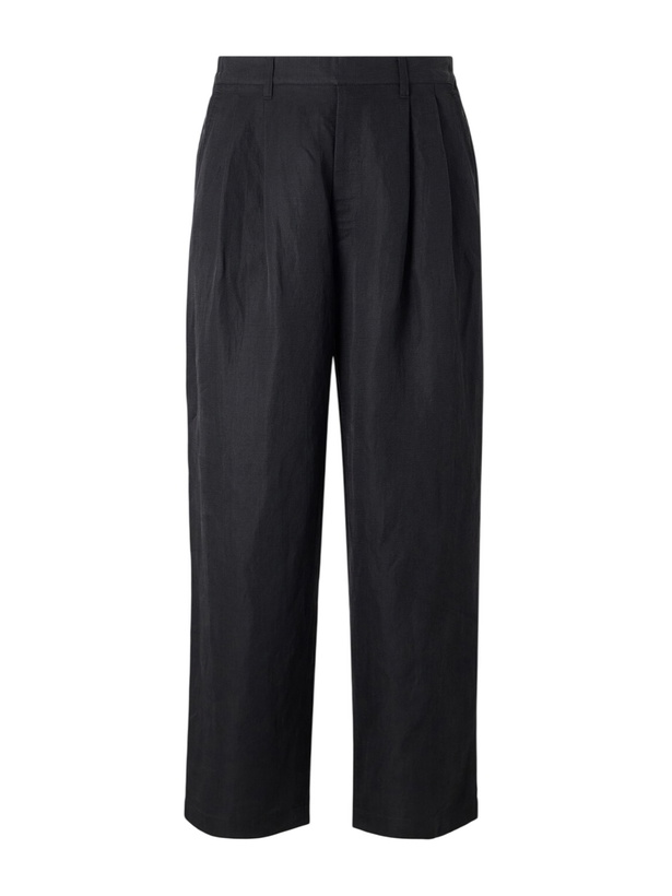 Photo: ssstein - Wide-Leg Linen and Silk-Blend Twill Trousers - Black