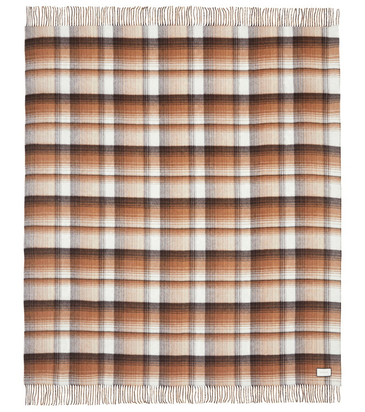 Photo: Gucci - GG checked reversible wool blanket