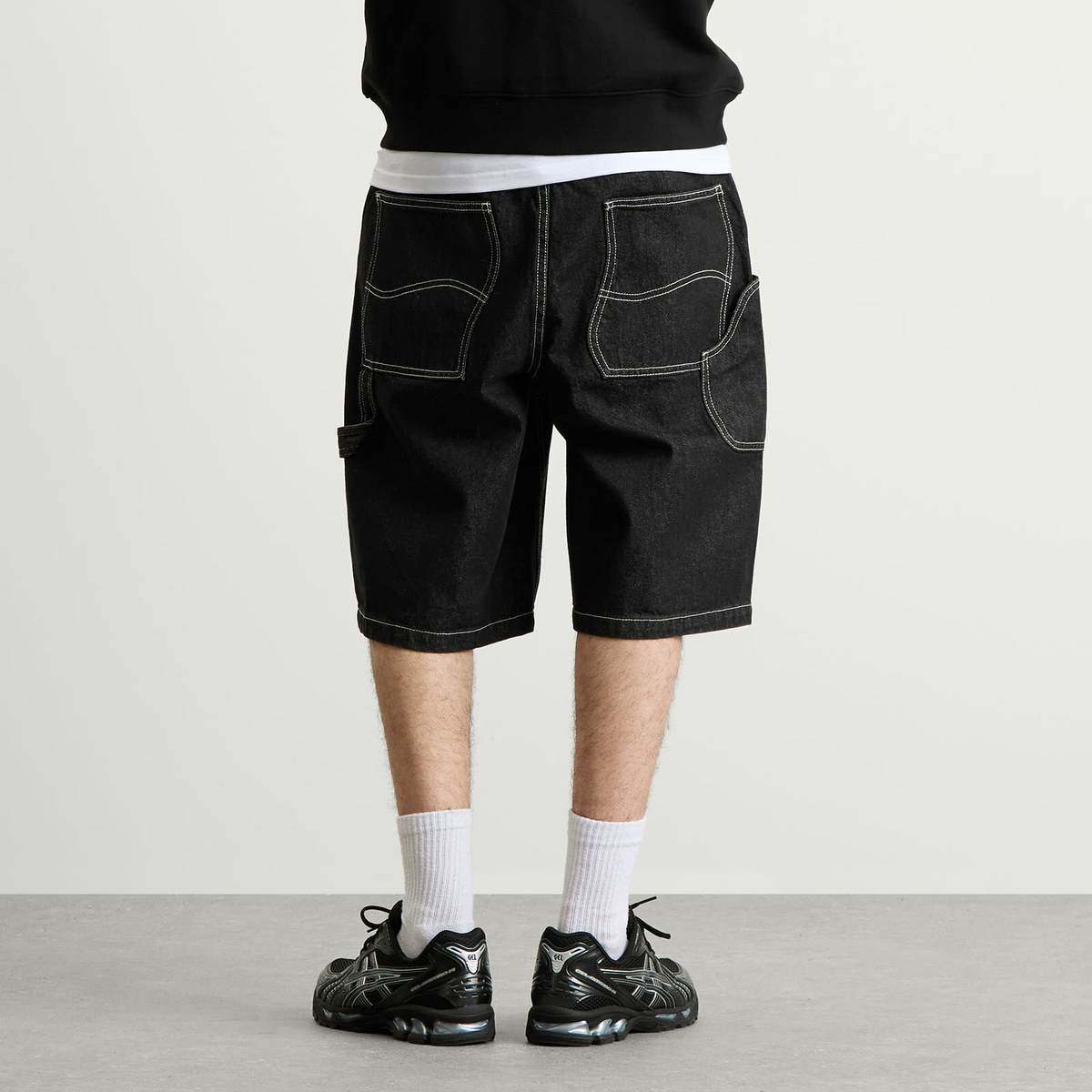 Dime Men's Classic Denim Shorts in Black Washed