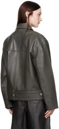 Stand Studio Gray Yara Leather Jacket