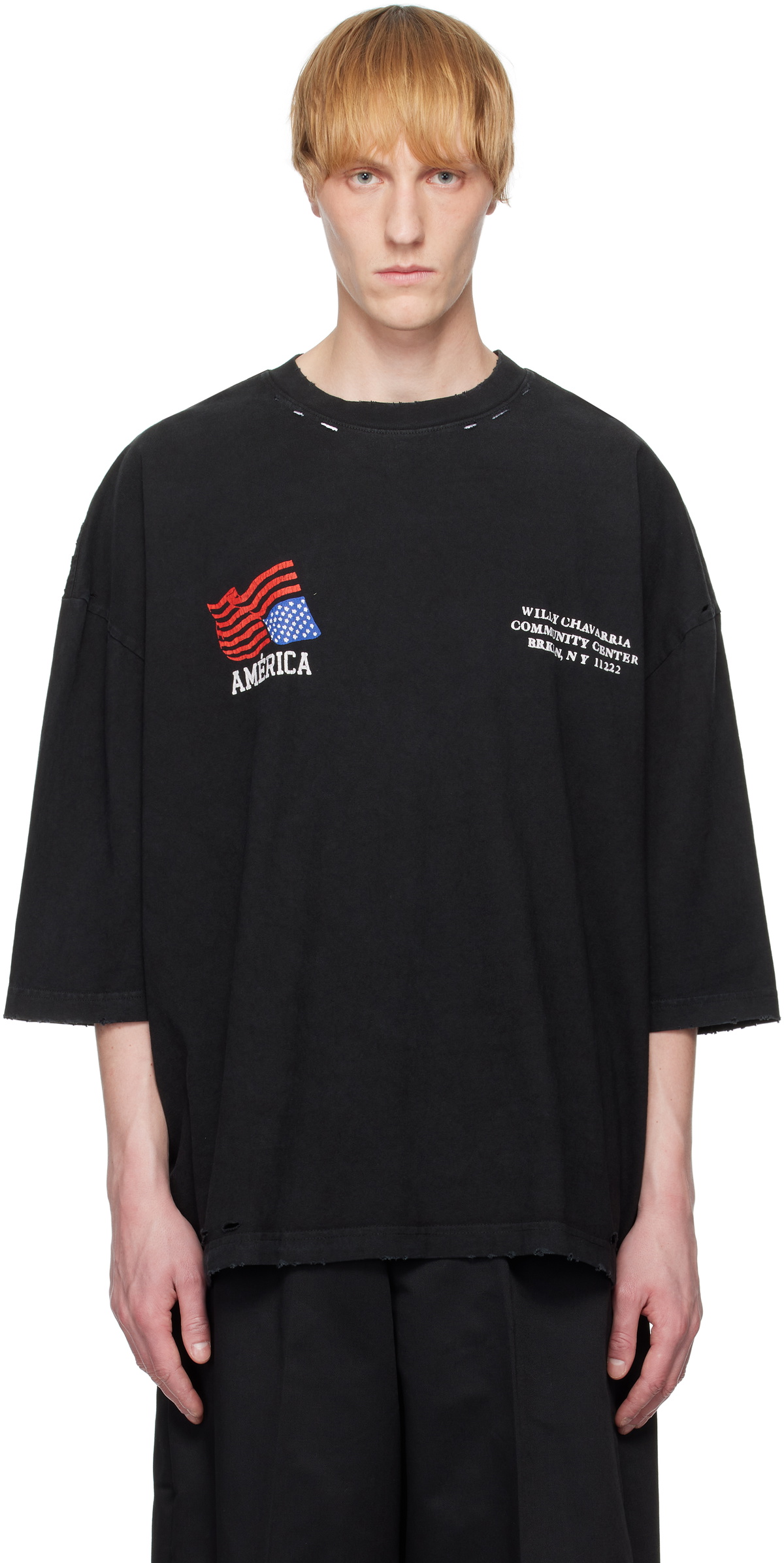 WILLY CHAVARRIA Black 'América Community Center' T-shirt Willy