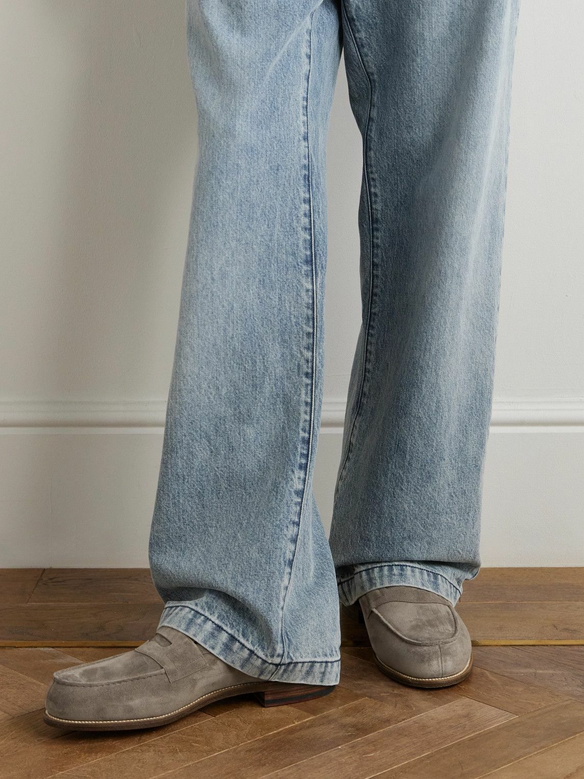 J.M. Weston - 180 Moccasin Suede Penny Loafers - Gray