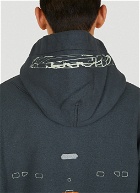 Graphic Print Hooded Sweatshirt in Black