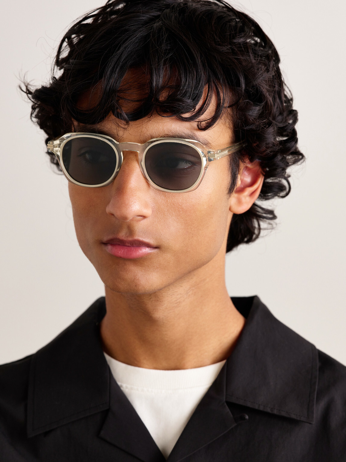 Zegna - Round-Frame Acetate Sunglasses
