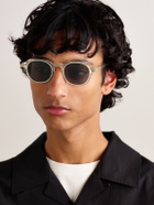 Zegna - Round-Frame Acetate Sunglasses