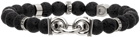 Salvatore Ferragamo Black Beaded Gancini Bracelet