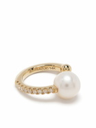 Mizuki 14K Yellow Gold Sea Of Beauty Diamond And Pearl Ear Cuff