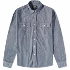 FrizmWORKS Men's Chambray Work Shirt in Indigo