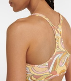 Tory Sport Printed racerback sports bra