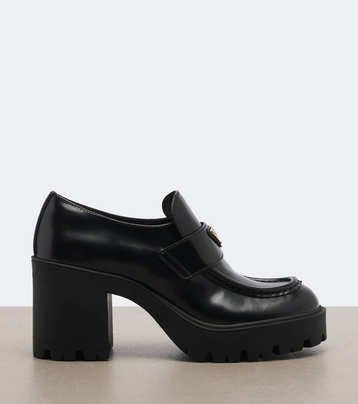 Prada Leather platform loafers