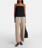 Leset Kyoto cotton cropped wide-leg pants