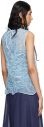 Cecilie Bahnsen Blue Utania Tank Top