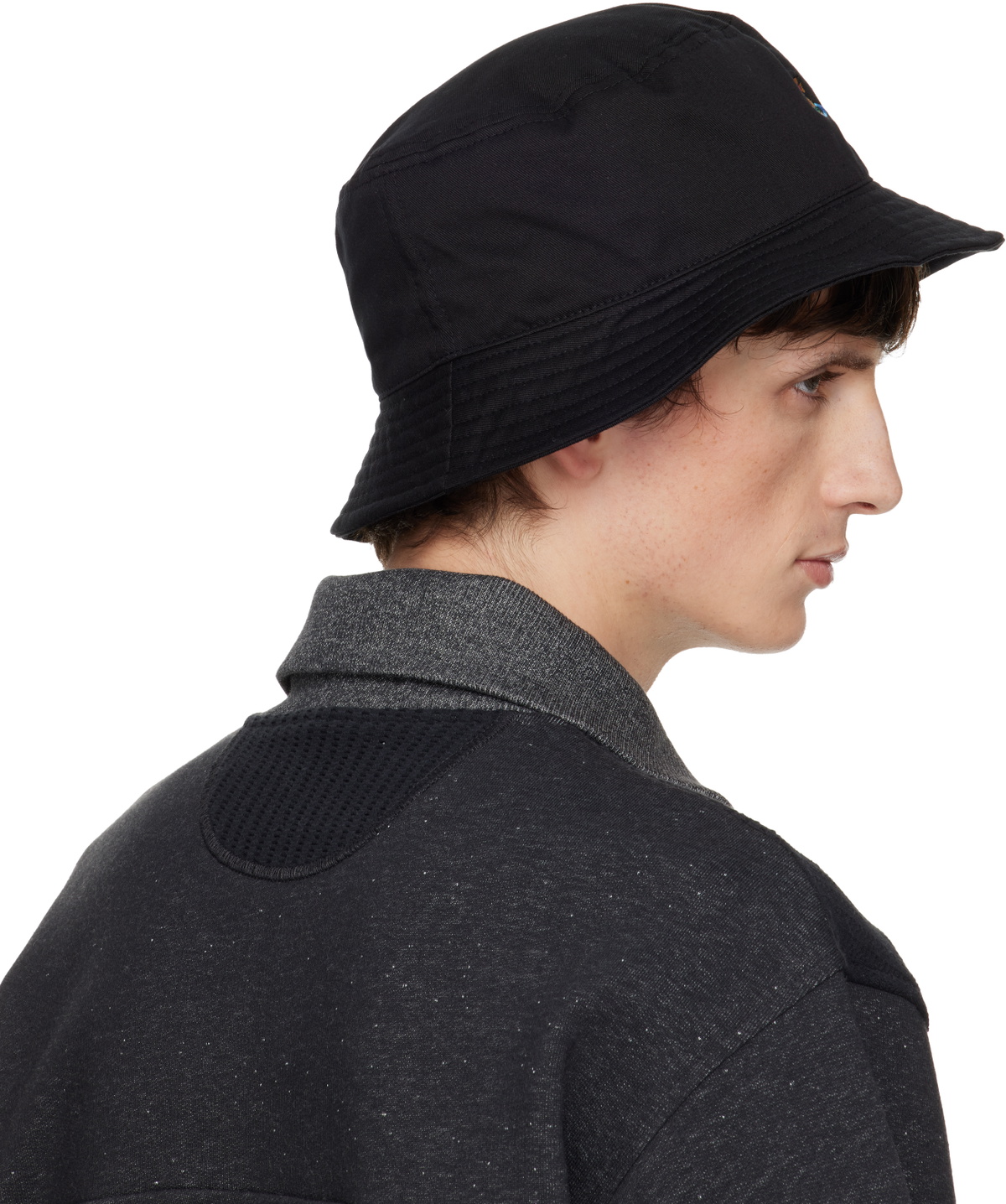 Vivienne Westwood Black Embroidered Logo Bucket Hat