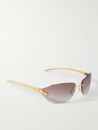 Cartier Eyewear - Panthère Classic Rimless Square-Frame Gold-Tone Sunglasses