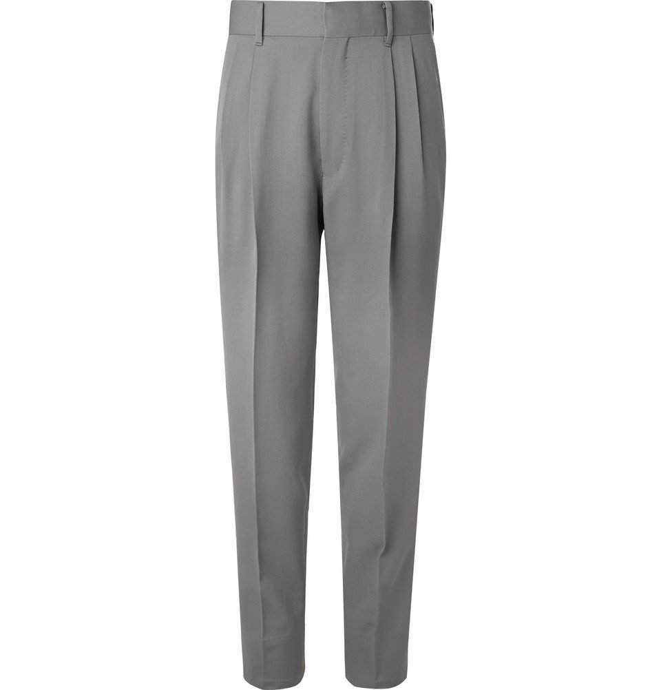 The Row Grey Eric Pleated Virgin Wool Trousers Gray The Row