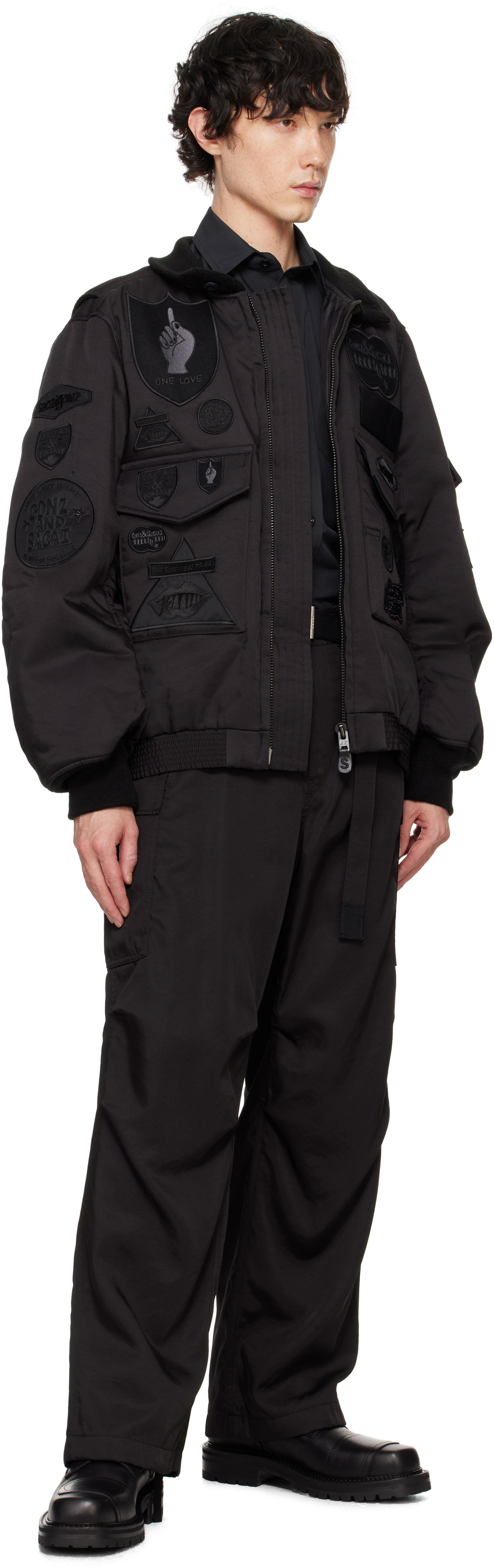 sacai Black SPIEWAK Edition Belted Cargo Pants Sacai