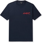 DUNHILL - Logo-Embroidered Cotton-Jersey T-Shirt - Blue