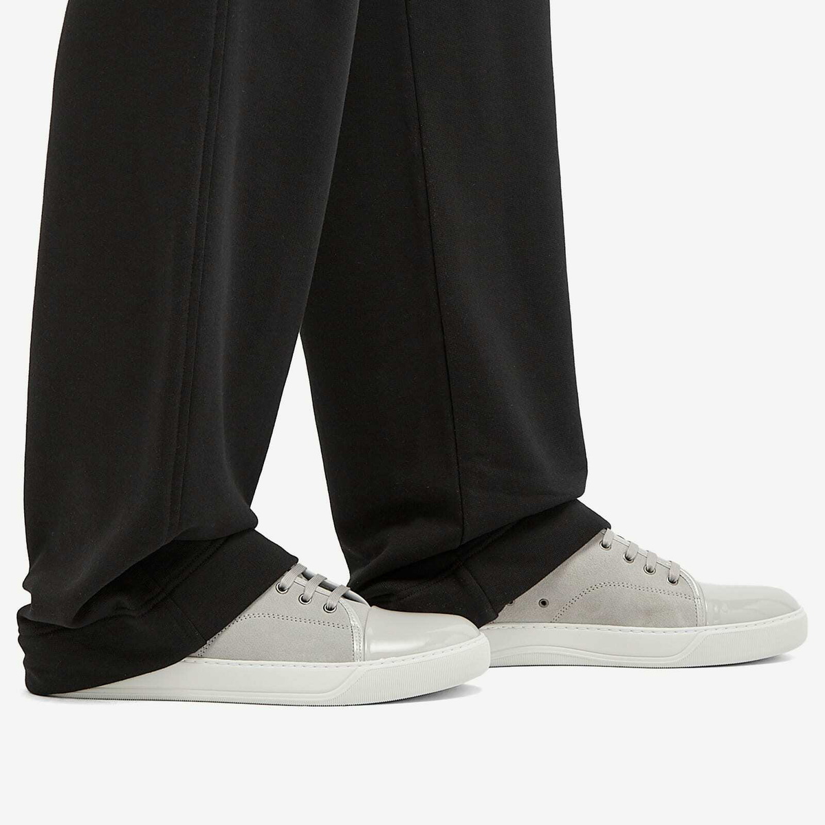 Lanvin Men's DBB1 High Shine Toe Cap Sneaker in Powder Grey