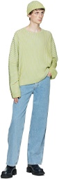 Eckhaus Latta Green & Blue Striped Sweater